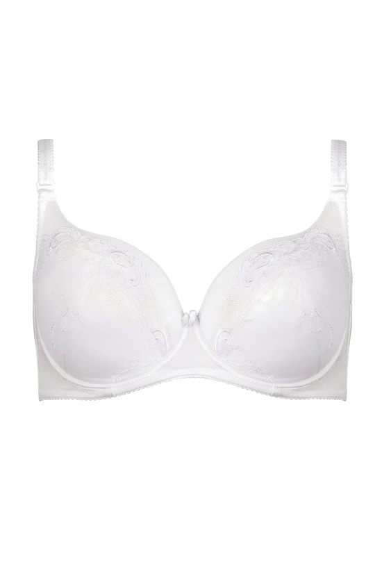 Yvette embroidered padded bra white