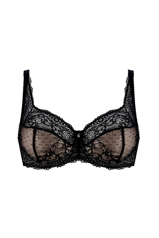 Scarlet lace half padded bra black