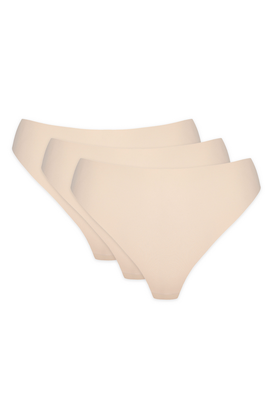 Blanca seamless thong with lace back triple pack